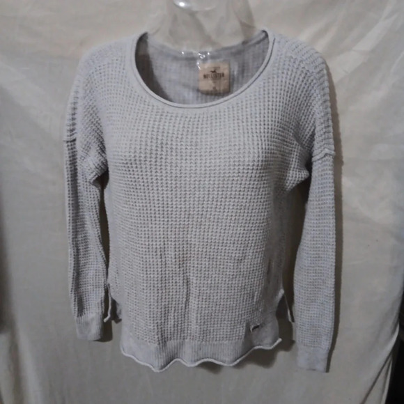 HOLLISTER OVERSIZE XS LONGSLEEVE SWEATER Teen- WOMEN SILVER Top Shirt - Picture 12 of 12